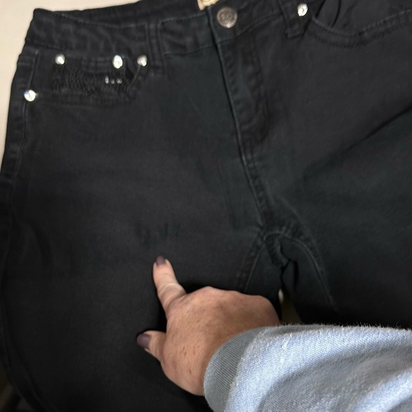 Earl Jeans 6 black jeans with studded‎ rhinestones rear pockets - Picture 8 of 8